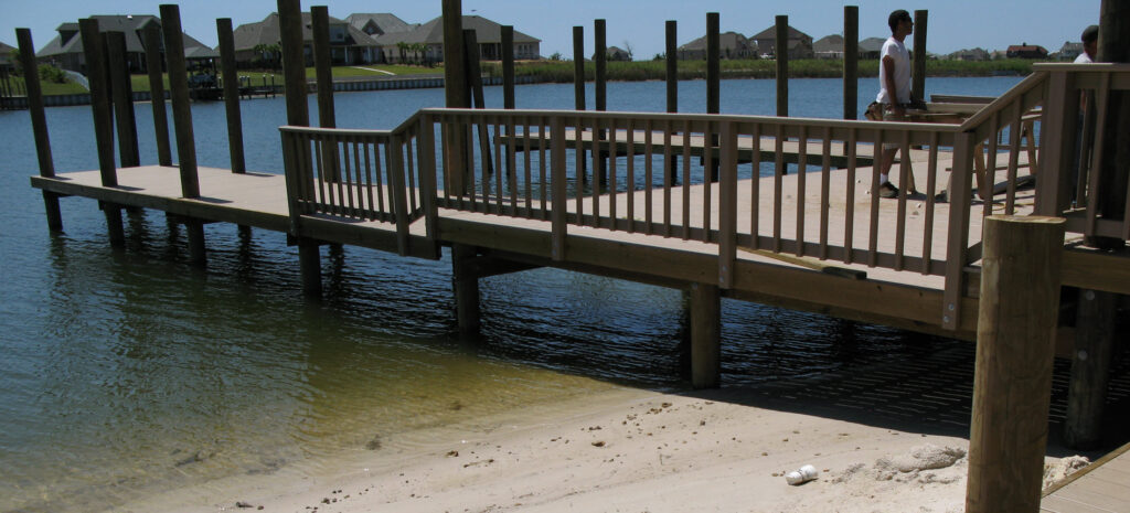custom dock built on lake pontchartrain