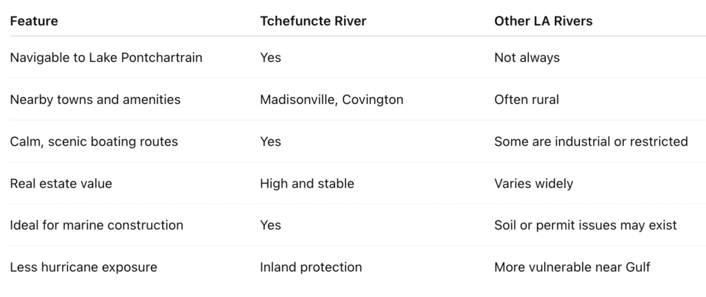 Tchefuncte River benefits