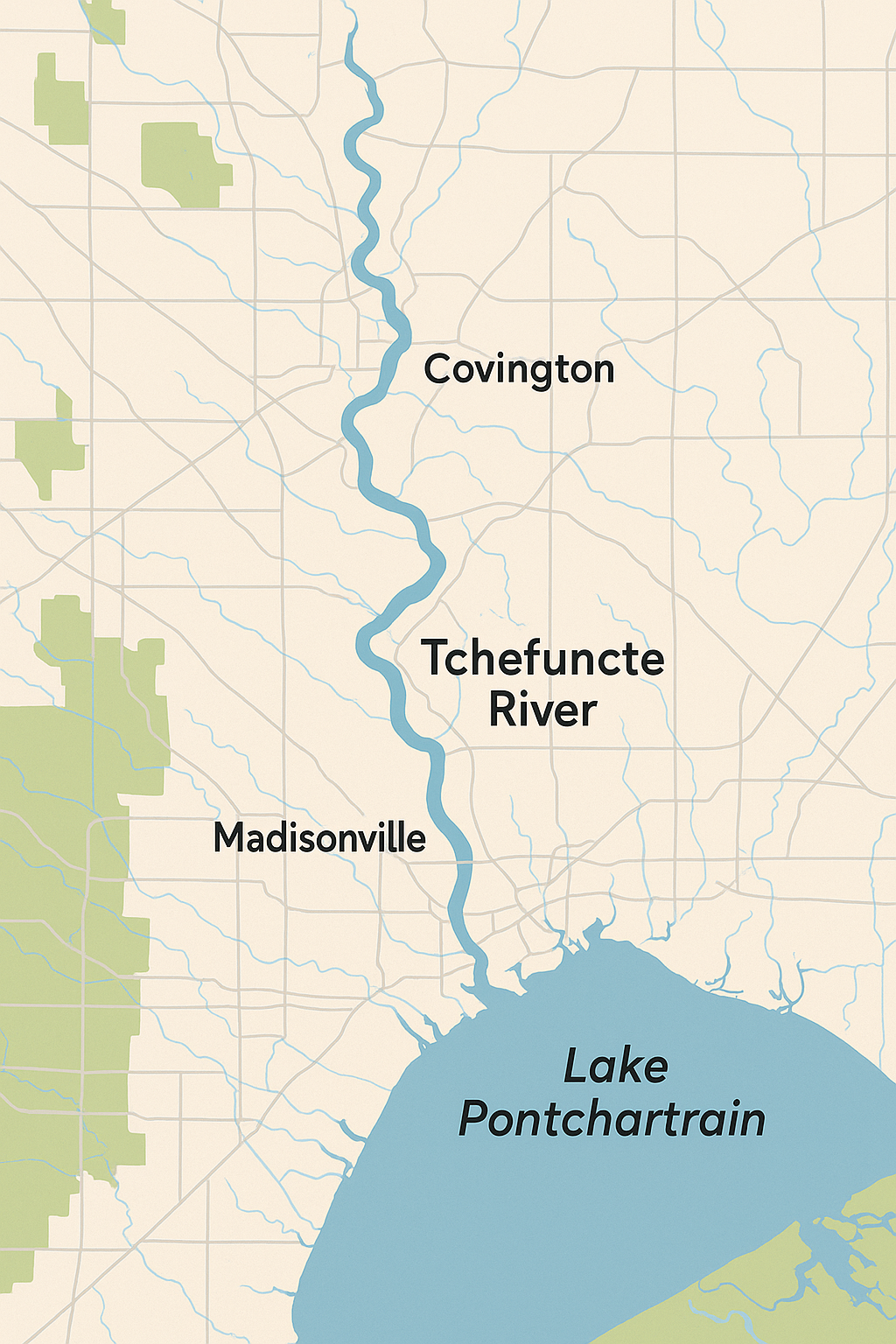 map of the Tchefuncte river 