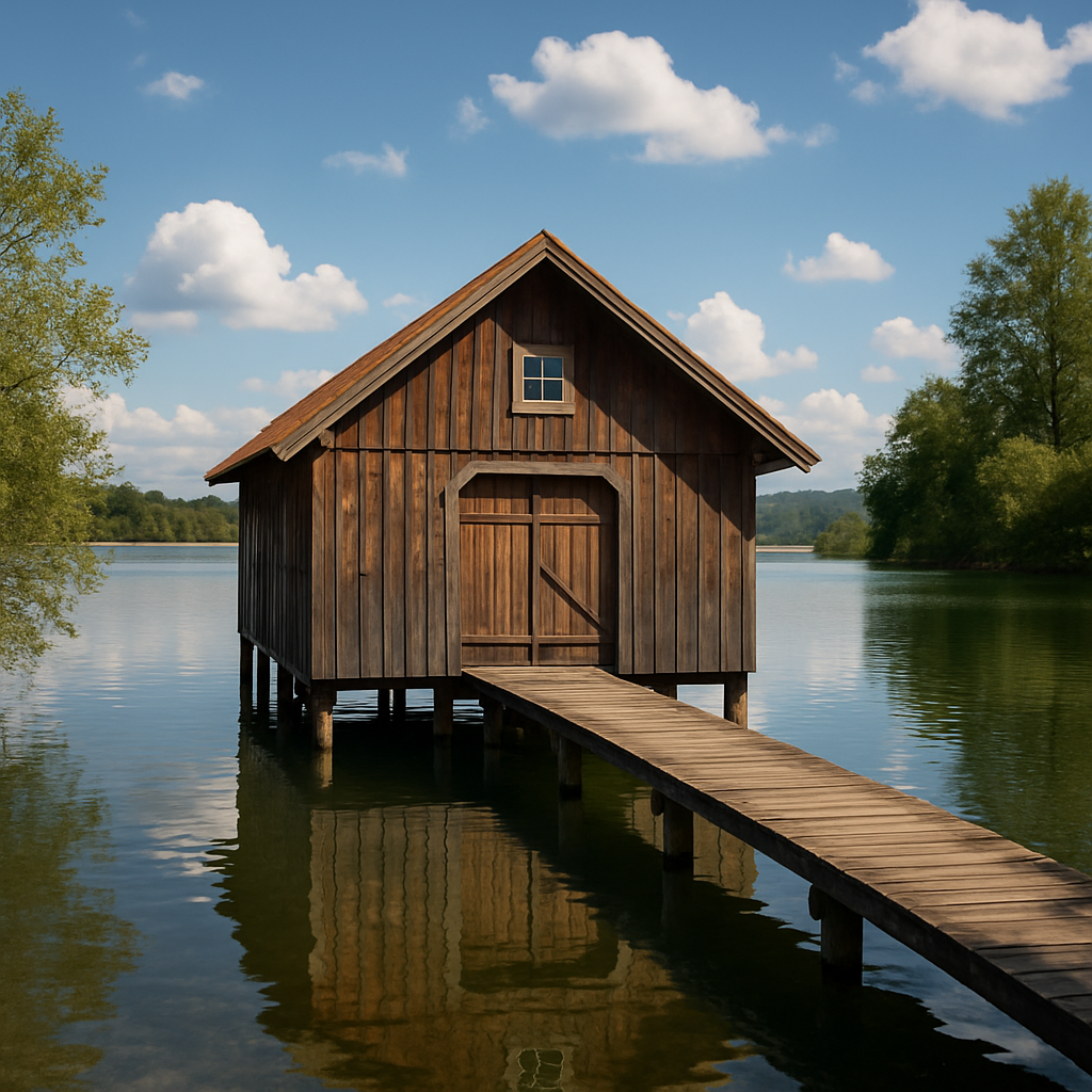 dark brown boathouse