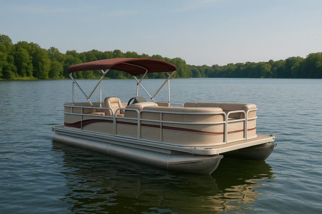 pontoon boat on lake pontchartrain