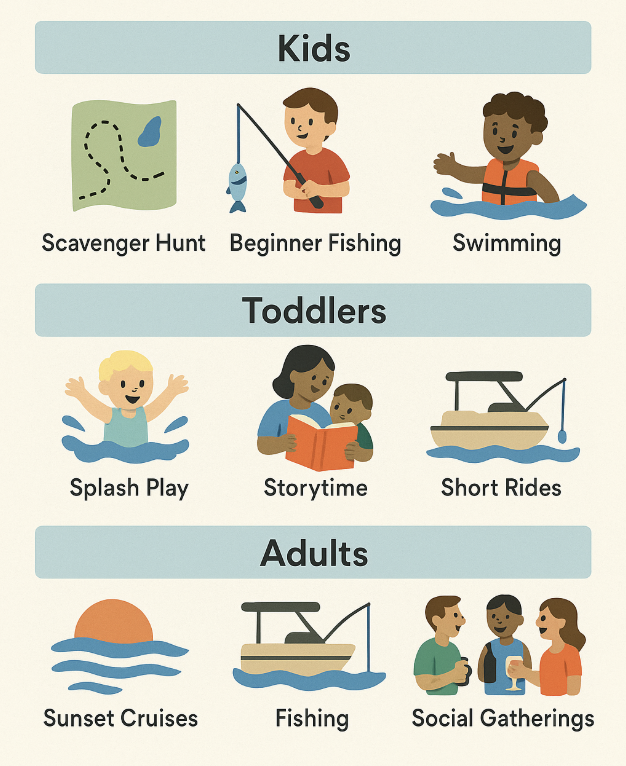 lake activities graphic