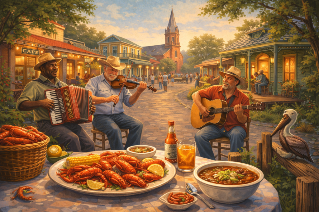 3 men enjoying themselves in louisiana 