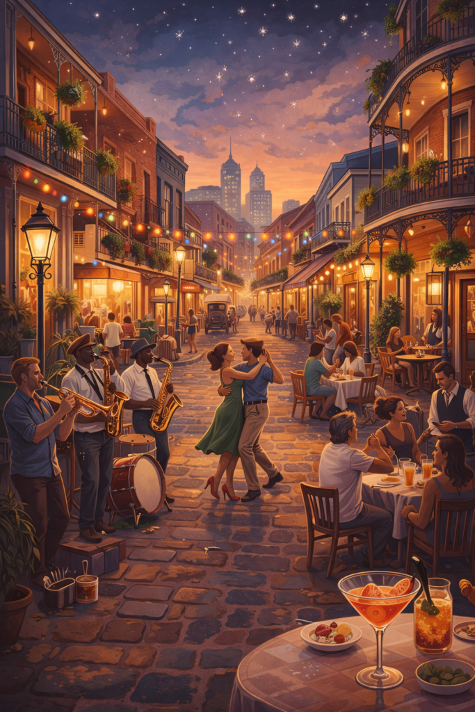 new orleans at twilight couple dancing