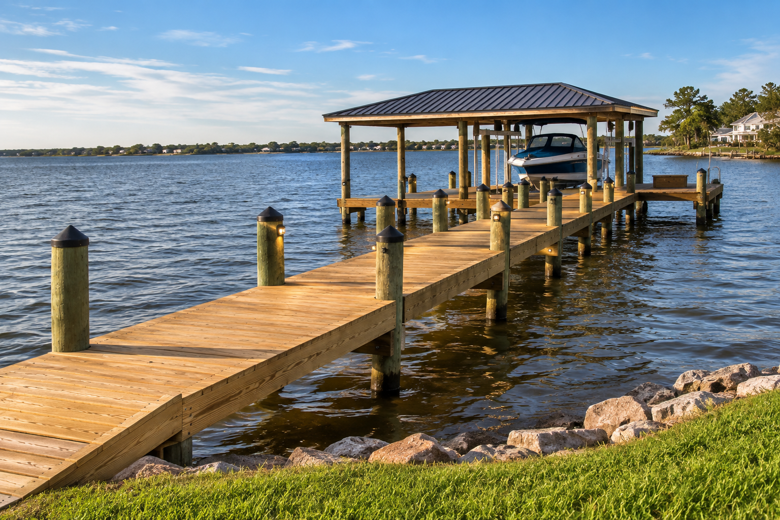 boathouse and pier build in the southern united states