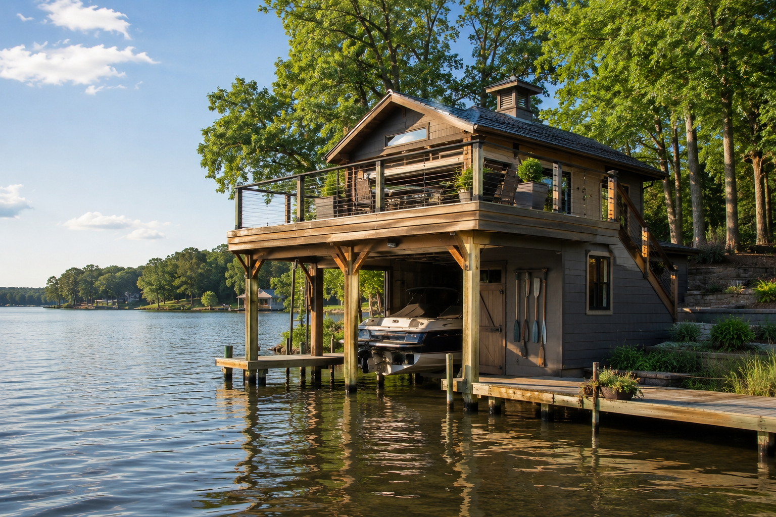 boathouse on the lake
